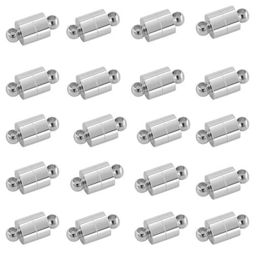 Magnetische Halskettenverschlüsse und Verschlüsse, Magnetverschlüsse für Schmuckherstellung, 925er Silber, 20 Stück für Halsketten und Armbänder (20 Stück Silber) von Oilzorr