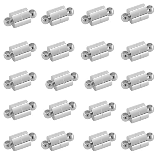 Magnetische Halskettenverschlüsse und Verschlüsse, Magnetverschlüsse für Schmuckherstellung, 925er Silber, 20 Stück für Halsketten und Armbänder (20 Stück silberfarben) von Oilzorr