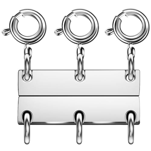 Magnetische Kettenverschlüsse, mehrere Halskettenverschlüsse, Halskettenverschlüsse für Schicht-Look, Edelstahl-Kettengliederverschlüsse für Halsketten und Armbänder, Silber, Gold (3 Silber B) von Oilzorr