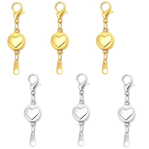 Magnetverschlüsse aus Sterlingsilber, S925 Schmuckverbinder, magnetische Halskettenverschlüsse und Verschlüsse, Gold- und Silber-Magnetverschluss, Konverter für Schmuckherstellung (3 Gold + 3 Silber) von Oilzorr