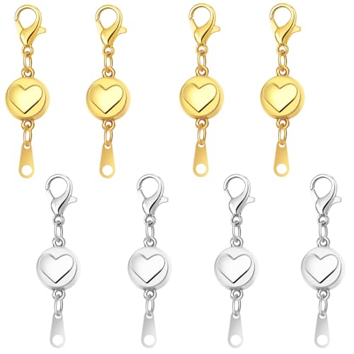 Magnetverschlüsse aus Sterlingsilber, S925 Schmuckverbinder, magnetische Halskettenverschlüsse und Verschlüsse, Gold- und Silber-Magnetverschluss, Konverter für Schmuckherstellung (4 Gold + 4 Silber) Magnetverschlüsse aus Sterlingsilber, S925 Schmuckverbinder, magnetische Halskettenverschlüsse und Verschlüsse, Gold- und Silber-Magnetverschluss, Konverter für Schmuckherstellung (4 Gold + 4 Silber) von Oilzorr