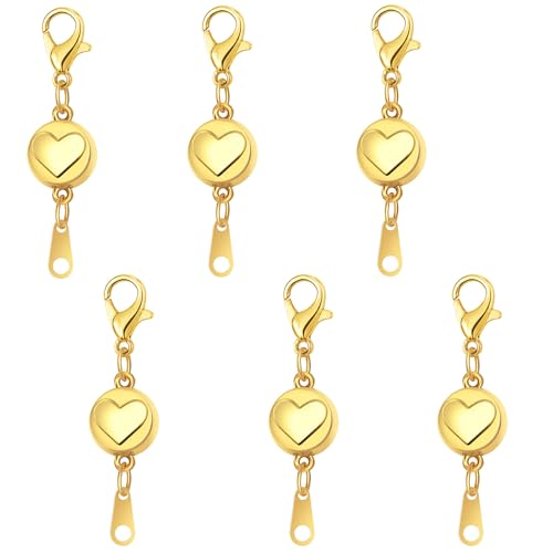 Magnetverschlüsse aus Sterlingsilber, S925 Schmuckverbinder, magnetische Halskettenverschlüsse und Verschlüsse, Gold- und Silber-Magnetverschluss, Konverter für Schmuckherstellung (6 Gold) von Oilzorr