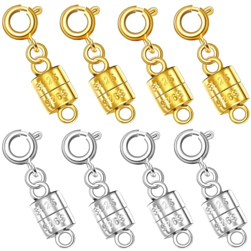 Oilzorr Magnetische Halskettenverschlüsse aus 925er Silber, magnetische Halskettenverschlüsse und Verschlüsse für Armband-Halskettenverlängerung, 2 Stück - 10 Stück Perlenkrallenverschluss für Oilzorr Magnetische Halskettenverschlüsse aus 925er Silber, magnetische Halskettenverschlüsse und Verschlüsse für Armband-Halskettenverlängerung, 2 Stück - 10 Stück Perlenkrallenverschluss für von Oilzorr