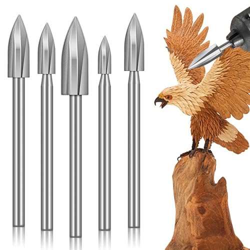 OioTuyi 5 Stück HSS Holzschnitzwerkzeug Set mit 3mm Schaft: Holzfräser für Dremel, Edelstahl-Bohrer, Schnitzmesser & Rotationswerkzeuge Zubehör für Holzbearbeitung OioTuyi 5 Stück HSS Holzschnitzwerkzeug Set mit 3mm Schaft: Holzfräser für Dremel, Edelstahl-Bohrer, Schnitzmesser & Rotationswerkzeuge Zubehör für Holzbearbeitung von OioTuyi