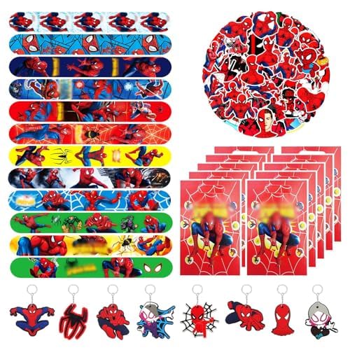 Mitgebsel Kindergeburtstag Gastgeschenke, 80pcs Kinder Geburtstag Mitbringsel Set mit Geschenktüten Schnapparmbänder Schlüsselanhänger Stickers, Cartoon Party Kleine Geschenke Give Aways für Jungen Mitgebsel Kindergeburtstag Gastgeschenke, 80pcs Kinder Geburtstag Mitbringsel Set mit Geschenktüten Schnapparmbänder Schlüsselanhänger Stickers, Cartoon Party Kleine Geschenke Give Aways für Jungen von Oirigaga