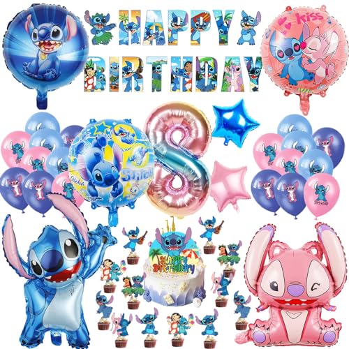 Oirigaga 44 Stück Geburtstagsdeko Set für 8 Jahre Jungen Mädchen, Kinder Geburtstag Luftballons, Cartoon-Stch Party Deko Helium Ballons Folienballons mit Happy Birthday Banner und Tortendeko Oirigaga 44 Stück Geburtstagsdeko Set für 8 Jahre Jungen Mädchen, Kinder Geburtstag Luftballons, Cartoon-Stch Party Deko Helium Ballons Folienballons mit Happy Birthday Banner und Tortendeko von Oirigaga