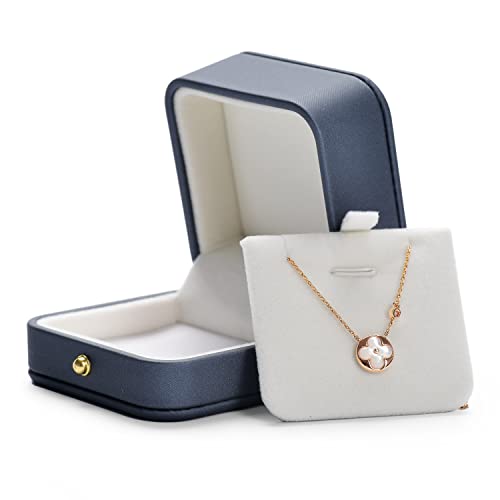 Oirlv Blau Premium Leder Anhänger Box,Verwendet für Halsketten,Anhänger,Geburtstag,Valentinstag,Jubiläum Geschenkbox,Anhänger Schmuckdisplay von Oirlv