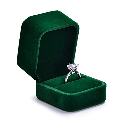 Oirlv Jahrgang Grün Samt Ring Box High End Geschenkbox,Ring Schmuckschatulle für Vorschlag,Ehe,Liebhaber Jubiläum von Oirlv