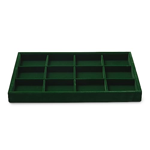 Oirlv Jahrgang Grün Samt Schmuck 12 Grids Schmucktablett,Schmuckschatulle Schmuckaufbewahrung Schmuck Organizerblett Oirlv Jahrgang Grün Samt Schmuck 12 Grids Schmucktablett,Schmuckschatulle Schmuckaufbewahrung Schmuck Organizerblett von Oirlv