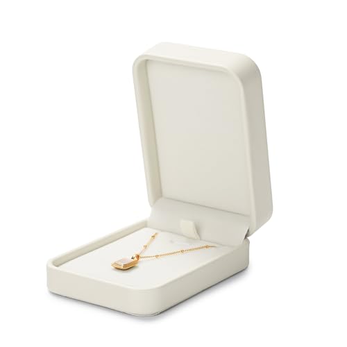 Oirlv PU Leder Beige Anhängerbox Schmuckschatulle Valentinstag Geburtstag Geschenkbox Schmuck Display Stand von Oirlv