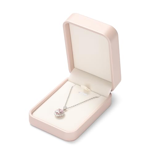 Oirlv PU Leder Rosa Anhängerbox Schmuckschatulle Valentinstag Geburtstag Geschenkbox Schmuck Display Stand 3 von Oirlv