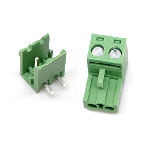 Oiyagai 20 Stück 2-Pin Schraubklemmen – Steckbare PCB-Klemmen 5,08 mm Raster, 300 V 15 A, Male-Female Verbinder für Strom, Signal, Arduino, DIY Elektronik, Industrie-Steuerung von Oiyagai