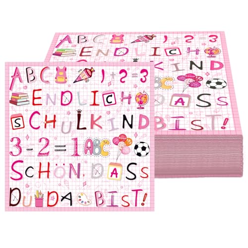 40 Stück Servietten Einschulung,Papierservietten Kinder, Bunte Schulkind Servietten für Mädchen und Jungen, 33x33 cm, Perfekte Deko für den Schulanfang 40 Stück Servietten Einschulung,Papierservietten Kinder, Bunte Schulkind Servietten für Mädchen und Jungen, 33x33 cm, Perfekte Deko für den Schulanfang von Oizemori