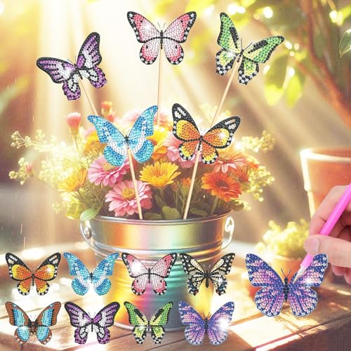 Oizemori 8 Stück Diamond Painting Schmetterling Sets, Diamond painting,erwachsene & kinder, gartendekoration für draußen und drinnen, geschenk für mama und kinder Oizemori 8 Stück Diamond Painting Schmetterling Sets, Diamond painting,erwachsene & kinder, gartendekoration für draußen und drinnen, geschenk für mama und kinder von Oizemori
