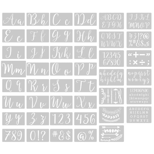 Okaywork 45 Stück Buchstaben Schablone groß Set,11/14 cm Wiederverwendbare schablonen Buchstaben Zahlen Zeichen Schablonen textilgestaltung Alphabetschablone für Holzschilder Malerei DIY und Handwerk Okaywork 45 Stück Buchstaben Schablone groß Set,11/14 cm Wiederverwendbare schablonen Buchstaben Zahlen Zeichen Schablonen textilgestaltung Alphabetschablone für Holzschilder Malerei DIY und Handwerk von Okaywork