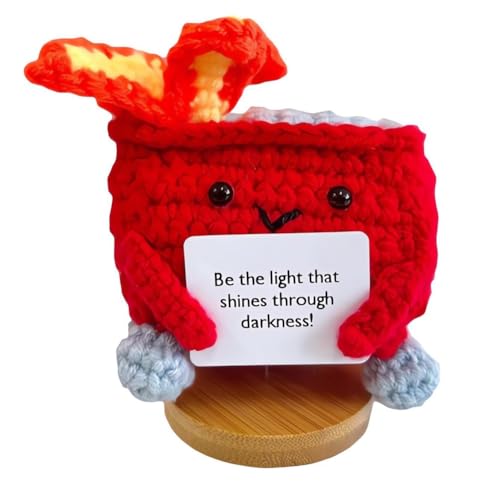 Okeeyseda Handgemachte Inspirierende Häkelpuppe mit Positivem Motiv, Süßes Dumpster Fire-Häkelmodell, Geschenk für Frauen, Geburtstag, Weihnachten, Rot Okeeyseda Handgemachte Inspirierende Häkelpuppe mit Positivem Motiv, Süßes Dumpster Fire-Häkelmodell, Geschenk für Frauen, Geburtstag, Weihnachten, Rot von Okeeyseda