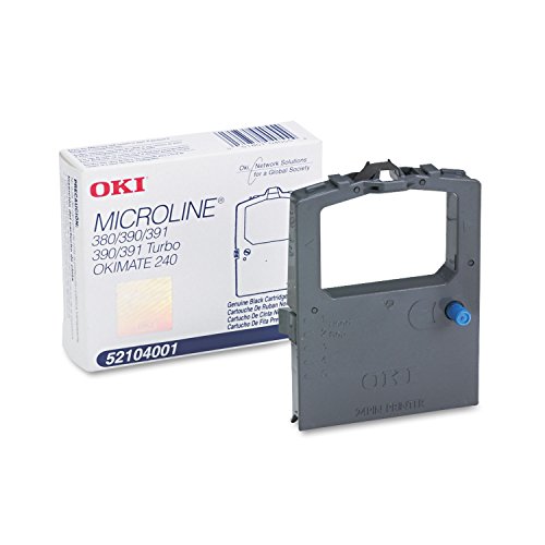 OKI 52104001 Schwarz Farbband, Langlebig, Lichtbeständig, OEM für Oki Microline 380, 390, 390 Plus, 391 Plus, 390T, 391, 391T und Okimate 240, Schwarz, Ein Farbband OKI 52104001 Schwarz Farbband, Langlebig, Lichtbeständig, OEM für Oki Microline 380, 390, 390 Plus, 391 Plus, 390T, 391, 391T und Okimate 240, Schwarz, Ein Farbband von Oki