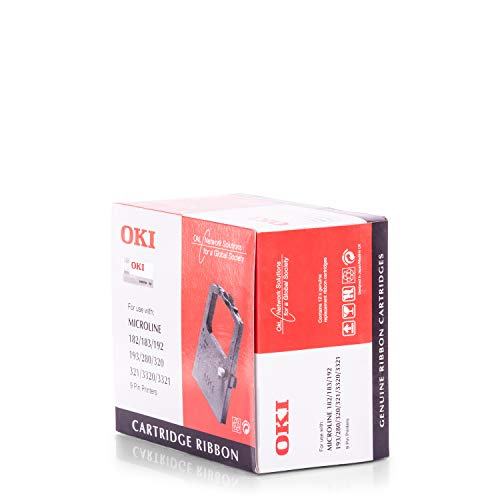 OKI 9002303 schwarz Farbbänder – Band Signs (Microline ML182, 280, 3320, 3321, Schwarz, 3000000 Zeichen, schwarz, OKI, 41 g) von OKI