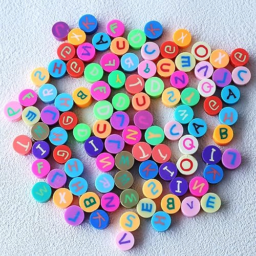 Okkop rund buchstabenperlen zum auffädeln ca.100pcs 5x9mm Polymer Clay Beads bunt buchstaben perlen bastelnperlen Buchstaben A-Z perlen Okkop rund buchstabenperlen zum auffädeln ca.100pcs 5x9mm Polymer Clay Beads bunt buchstaben perlen bastelnperlen Buchstaben A-Z perlen von Okkop