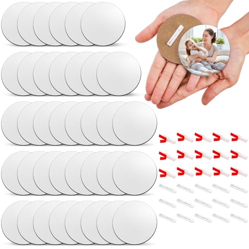 Okllen 30 Stück Sublimations-Knöpfe mit Nadeln, 7,6 cm MDF, DIY-Sublimationsnadeln, Wärmeübertragung, Handwerk für Schulprojekte, Namensschilder, personalisierte Geschenkherstellungszubehör Okllen 30 Stück Sublimations-Knöpfe mit Nadeln, 7,6 cm MDF, DIY-Sublimationsnadeln, Wärmeübertragung, Handwerk für Schulprojekte, Namensschilder, personalisierte Geschenkherstellungszubehör von Okllen