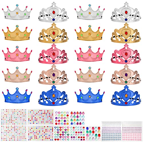 Okllen 31 Stück Schaumstoff Prinzessin Diademe und Kronen Set für Kinder, Machen Sie Ihre Eigenen Diademe und Kronen mit Diamant Aufkleber für Kinderpartyzubehör von Okllen
