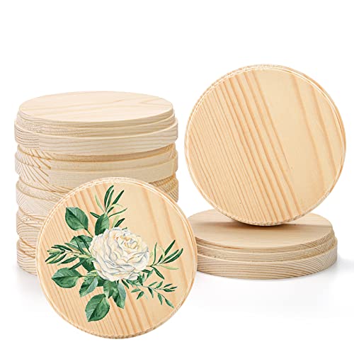 Okllen 8er Pack Runde Holztafeln für Bastelprojekte, 4"/10CM Naturkiefer Unfertige Holzplaketten Basis Handwerk Holz Kit für DIY Display Malerei, Wohnkultur, Weihnachtsschmuck Okllen 8er Pack Runde Holztafeln für Bastelprojekte, 4"/10CM Naturkiefer Unfertige Holzplaketten Basis Handwerk Holz Kit für DIY Display Malerei, Wohnkultur, Weihnachtsschmuck von Okllen