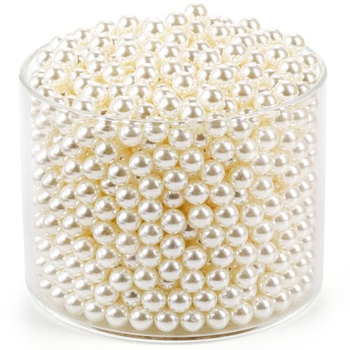 Okllen Kunstperlen, 8 mm, Ungebohrt, Elfenbeinfarben, Poliert, Lose Perlen zum Basteln, Schmuckherstellung, Vasenfüller, Tischdekoration, Hochzeit, Heimdekoration, ohne Loch, 2000 Stück Okllen Kunstperlen, 8 mm, Ungebohrt, Elfenbeinfarben, Poliert, Lose Perlen zum Basteln, Schmuckherstellung, Vasenfüller, Tischdekoration, Hochzeit, Heimdekoration, ohne Loch, 2000 Stück von Okllen