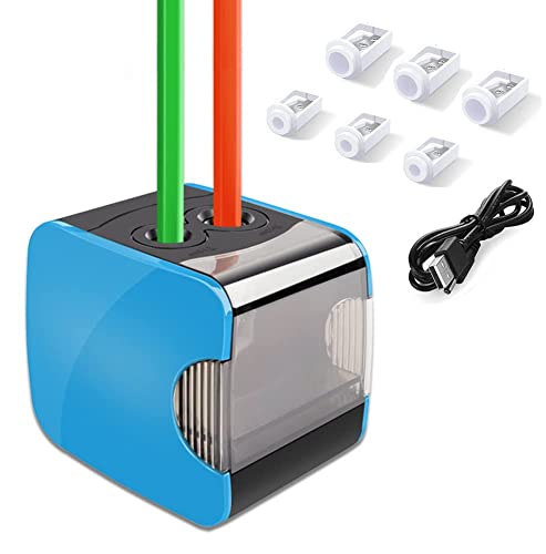Oladwolf Elektrischer Anspitzer, Automatischer Bleistiftanspitzer mit Zwei Löchern, Pencil Sharpener Batterie und USB Zwei Mode mit 6 Klingen, Anti-Rutsch Auto Stop, Perfekt für Kinder Büro und Home Oladwolf Elektrischer Anspitzer, Automatischer Bleistiftanspitzer mit Zwei Löchern, Pencil Sharpener Batterie und USB Zwei Mode mit 6 Klingen, Anti-Rutsch Auto Stop, Perfekt für Kinder Büro und Home von Oladwolf
