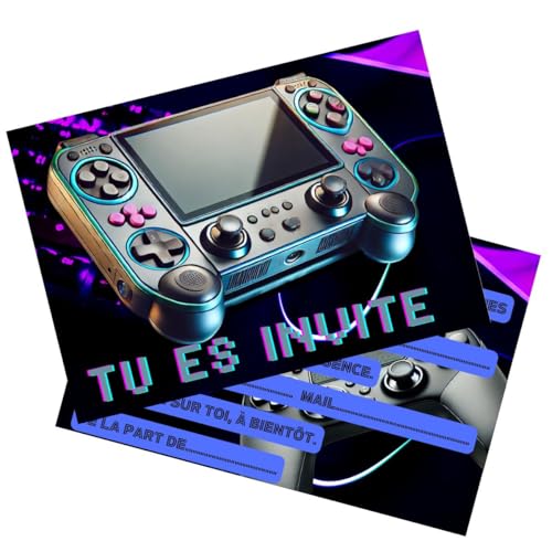 Cartes d'invitation Anniversaire Enfants - Olanmarp – Lot de 10, Papier Haute qualité, Impression colorée, Format Pratique 10,5 x 14,8 cm, idéales Pour fête - Made in EU (Gaming) von Olanmarp