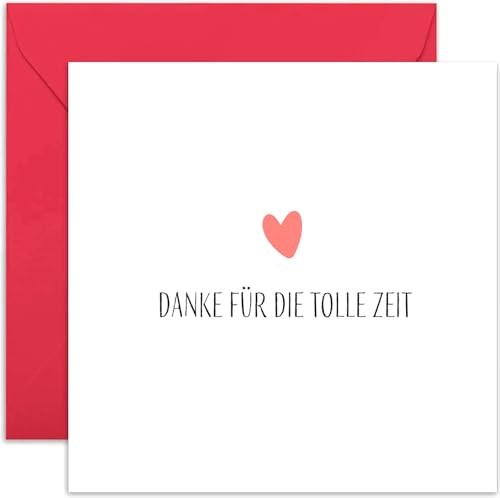 Danke Karte Beziehung Danke für die tolle Zeit mit Umschlag – Dankeskarte Freunde Dankeschön Partner – Geschenke für Männer und Frauen – Karte für Ehemann, Ehefrau, Freund, Freundin – mit Umschlag von Old English Company