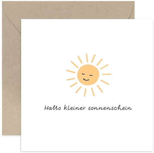 Karte Geburt Mädchen & Junge - Karte zur Geburt mit Kraftpapierumschlag - Glückwunschkarte zur Geburt Junge Mädchen Babyparty Babykarte Geburt Klappkarte Hello Little Sunshine Karte Geburt Mädchen & Junge - Karte zur Geburt mit Kraftpapierumschlag - Glückwunschkarte zur Geburt Junge Mädchen Babyparty Babykarte Geburt Klappkarte Hello Little Sunshine von Old English Company