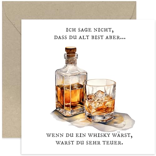 Lustige Geburtstagskarte mit Umschlag. Glückwunschkarte, Grußkarte, Karte mit lustigem Spruch, Happy Birthday, Mann, Frau, Whiskey – mit Umschlag – Humorvolle Geburtstagskarte für Männer Lustige Geburtstagskarte mit Umschlag. Glückwunschkarte, Grußkarte, Karte mit lustigem Spruch, Happy Birthday, Mann, Frau, Whiskey – mit Umschlag – Humorvolle Geburtstagskarte für Männer von Old English Company