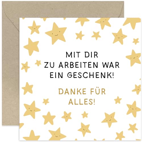 Old English Company Abschiedskarte mit Umschlag - Abschiedskarte für Kollegen mit Spruch. Glückwunschkarte, Geschenkkarte zum Abschied und Neuanfang für Frauen. Niedliches Sternenmotiv. Mit Umschlag. von Old English Company