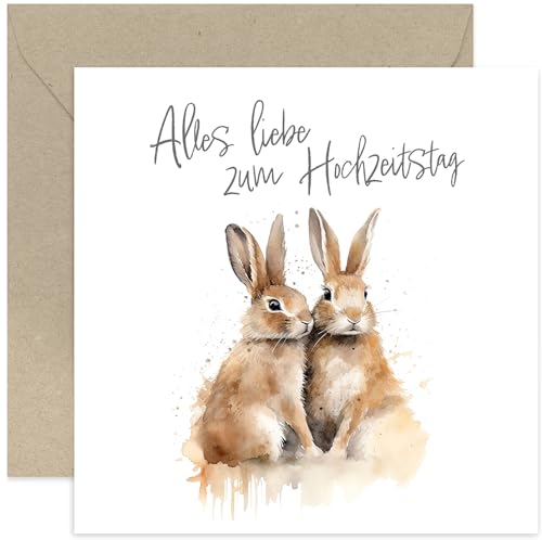 Old English Company Glückwunschkarten zum Hochzeitstag für Ehemann, Ehefrau, Ehepaar – niedliches Design – mit Umschlag – Premium-Grußkarten für Männer und Frauen – Aquarell-Kaninchen-Kunstwerk Old English Company Glückwunschkarten zum Hochzeitstag für Ehemann, Ehefrau, Ehepaar – niedliches Design – mit Umschlag – Premium-Grußkarten für Männer und Frauen – Aquarell-Kaninchen-Kunstwerk von Old English Company