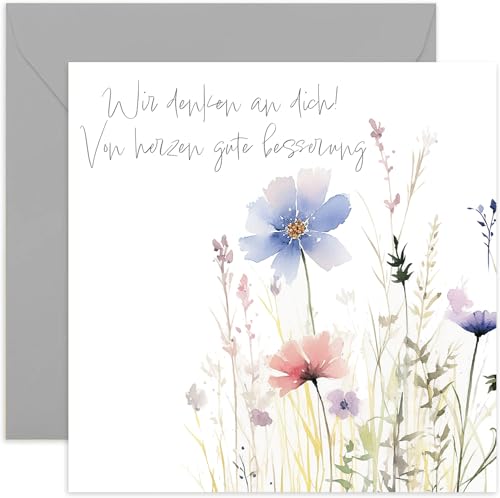 Old English Company Gute Besserung Karte „Wir denken an Dich“ – Genesungskarte Gesundheit Gute Besserung Wünsche – Für Frauen – Mit Umschlag Old English Company Gute Besserung Karte „Wir denken an Dich“ – Genesungskarte Gesundheit Gute Besserung Wünsche – Für Frauen – Mit Umschlag von Old English Company
