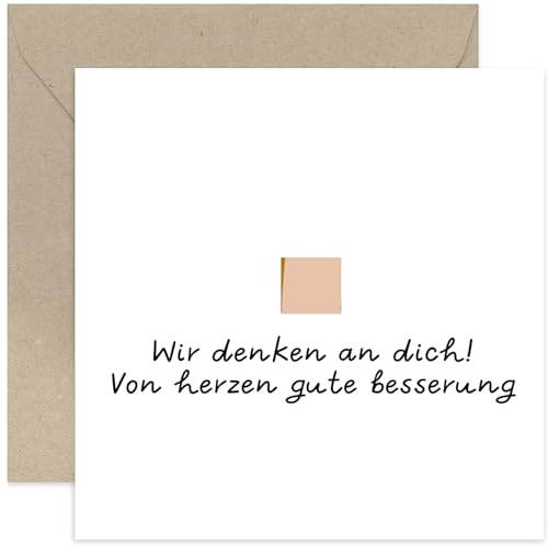 Old English Company Gute Besserung Karte „Wir denken an Dich“ – Genesungskarte Gesundheit Gute Besserung Wünsche – Süße Grußkarte für Freunde und Familie – mit Umschlag Old English Company Gute Besserung Karte „Wir denken an Dich“ – Genesungskarte Gesundheit Gute Besserung Wünsche – Süße Grußkarte für Freunde und Familie – mit Umschlag von Old English Company