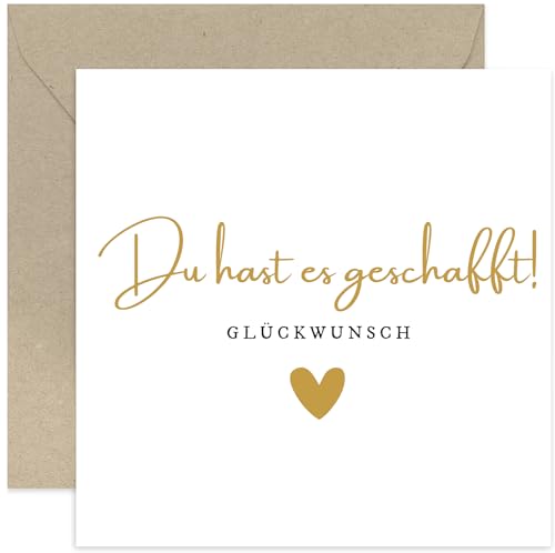Old English Company Premium Glückwunschkarte zur bestandenen Prüfung mit Umschlag. Grußkarte mit Spruch, Abitur, Feier, Abitur, Bachelor, Master - Für Sohn Tochter Schwester Bruder von Old English Company
