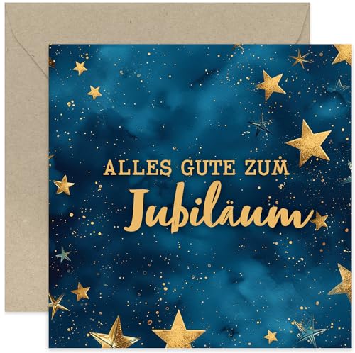 Old English Company Premium Jubiläums-Grußkarte. Jubiläumskarte, besonderer Tag, Grußkarte, Eintrittskarte, Mann, Frau, Feier, Firma - Sternenhimmel - Für Sie oder Ihn von Old English Company
