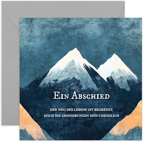 Old English Company Trauerkarte- einfühlsame Trauerkarte Wolken mit Spruch aufrichtige Beileidskarte besinnliche Beileidskarte Gedenkkarte Kondolenzen Trauerfeier Beisetzung Beileid - Berge von Old English Company