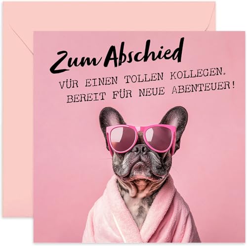 Premium Abschiedsgrußkarte mit Umschlag. Abschiedskarte, Grußkarte, Ruhestand, Jobwechsel, Ehemann, Ehefrau, Kollegen, Freunde. Lustige Karte mit französischer Bulldogge mit Sonnenbrille Premium Abschiedsgrußkarte mit Umschlag. Abschiedskarte, Grußkarte, Ruhestand, Jobwechsel, Ehemann, Ehefrau, Kollegen, Freunde. Lustige Karte mit französischer Bulldogge mit Sonnenbrille von Old English Company