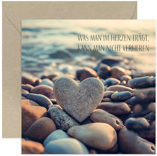 Sternenkind Karte mit Umschlag - schöne Trauerkarte mit Spruch. Liebevolle Beileidskarte für Baby. Aufrichtige Gedenkkarte bei Kindstod, Verlust eines Kindes, Fehlgeburt, Beileid. Herz Kieselstein von Old English Company