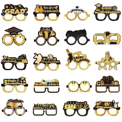 Oldmoom Abschlussgläser Klasse von 2025, Abschlussfeierbrille - 20 Stück Brille Frames Photo Booth Requisiten - Leichtes Papiermaterial für Schulkinder Mädchen im Klassenzimmer. Oldmoom Abschlussgläser Klasse von 2025, Abschlussfeierbrille - 20 Stück Brille Frames Photo Booth Requisiten - Leichtes Papiermaterial für Schulkinder Mädchen im Klassenzimmer. von Oldmoom