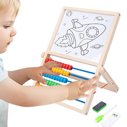 Oldmoom Kindermagnetische Zeichenbrett, Magnetabstandskarte - Buchstabe Math Wood Number Magnet Board - Multifunktionales Handspielzeug für Handaugen -Koordination für und Mädchen im Alter von 3+ von Oldmoom