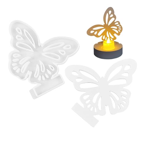 Oldmoom Schmetterling-Harzform, Hausform für Kerzenhalter-Dekoration,Hohler Schmetterling Epoxid-Bastelform Silikonform Tonformen - Schokoladenfondantform zur Kuchendekoration von Oldmoom