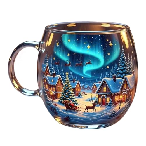 Oldmoom Weihnachtsbecher,Geschenkidee Für Nikolausstiefel Kaffeebecher | 300ml Saisonales Trinkgeschirr für Feiertage Küche geeignet für Wein Wasser Getränke Heiße Schokolade Kalte von Oldmoom