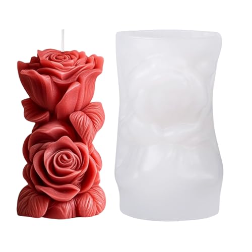 Rosenformen für Kerzenherstellung, Blütensilikonform | Duft Kerzenharzform Blume geformt,Multi funktionale hausgemachte Handwerksbedarf Wachsformen für Urlaub Hochzeit Home Dekoration Party von Oldmoom