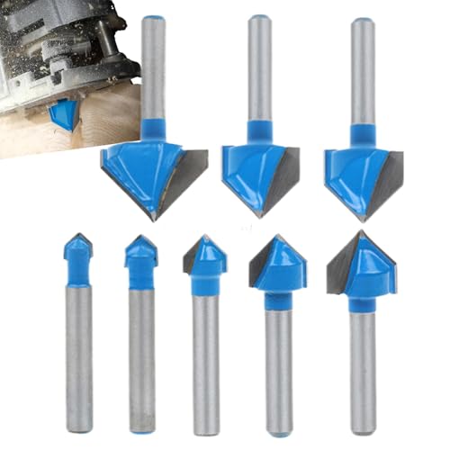 Router Bits 1/4 Shank, Router Bit Set | 8 Stücke Holzschneider Holzbearbeitungswerkzeuge | Metallholzbearbeitungszubehör Router -Befestigungskit zum Schneiden von Saums Grooven von Oldmoom