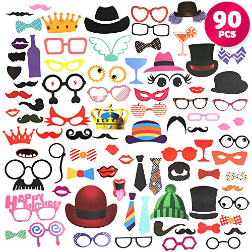 90 Stück Foto Requisiten Party Deko für Karneval, Hochzeit, Geburtstag, Weihnachtsparty als Photo Booth Props - Gewöhnliche Fotos in Wunderschöne Erinnerungen mit Lustigen Photobooth Accessoires 90 Stück Foto Requisiten Party Deko für Karneval, Hochzeit, Geburtstag, Weihnachtsparty als Photo Booth Props - Gewöhnliche Fotos in Wunderschöne Erinnerungen mit Lustigen Photobooth Accessoires von OleOletOy