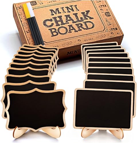 OleOletOy 20 STK. Abwischbare Mini Tafel mit Löschbar Kreidemarker - Klein Holz Kreidetafel mit Ständer- als Tischkarten Platzkarte Namensschild Preisschilder für Hochzeit, Geburtstag usw. Verwenden OleOletOy 20 STK. Abwischbare Mini Tafel mit Löschbar Kreidemarker - Klein Holz Kreidetafel mit Ständer- als Tischkarten Platzkarte Namensschild Preisschilder für Hochzeit, Geburtstag usw. Verwenden von OleOletOy