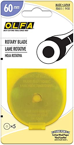 Olfa RB60-5 Ersatzklingen für Rotationsklingen, 60 mm, 5 Stück, Grau, 1 Etui Olfa RB60-5 Ersatzklingen für Rotationsklingen, 60 mm, 5 Stück, Grau, 1 Etui von Olfa